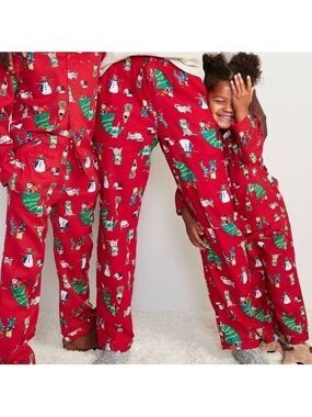 Old Navy Christmas Match The Fam Dogs Cats Pets Flannel Pajamas Pants Top 4X T